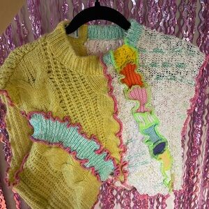 Rua Carlota Patchwork Knitted Top